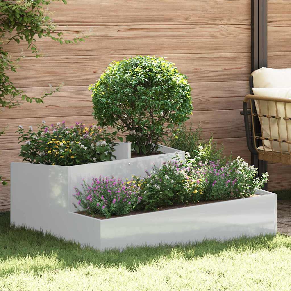Gartenblumentopf Silber 100 x 100 x 50 cm Verzinkter Stahl